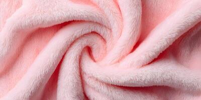 Pink Fluffy Fabric Texture Swirling Soft Plush Material Background photo