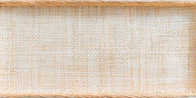Beige Woven Rattan Tray Background Texture photo