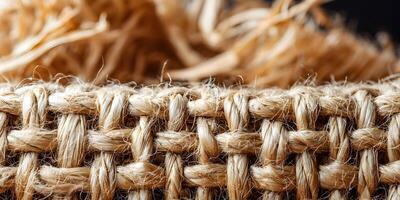 Closeup Brown Jute Burlap Texture Woven Fabric Background photo