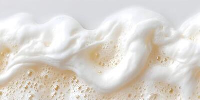 Creamy White Foam Bubbles Texture Background Image photo