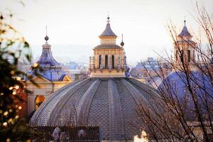 View of piazza del Popolo in Rome. View of Santa Maria in Montesanto and Santa Maria dei Miracoli photo