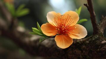 Macro image of flower close up with dreamy blurred background photo