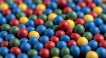 Colorful candy balls in red, blue, green, and yellow photo