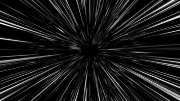 Abstract fractal burst, time travel effect, portal effect. Black and white fractal burst video