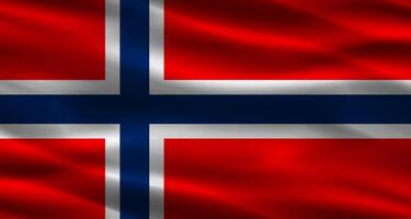 Norway flag with fabric texture. Realistic flag of Norway waving photo