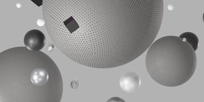 Geometry, Ball, Floating, Texture, Abstract, 3D Illustration photo