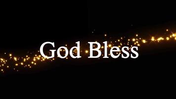 espumante bênçãos. dourado partículas iluminar 'Deus abençoar' mensagem com festivo talento video