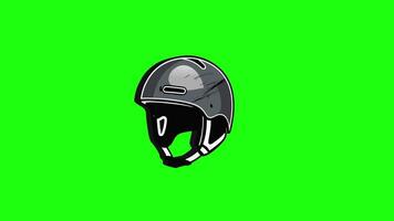 screen 3D animated rock climbing helmet icon video