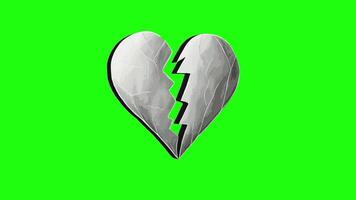 screen 3D animation of a broken heart icon video