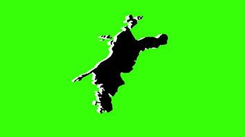 green screen 3d map of Ehime Prefecture in japan video