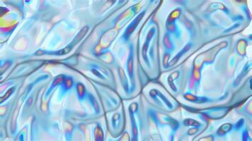 Abstract iridescent fluid background animation in pastel blue tones video