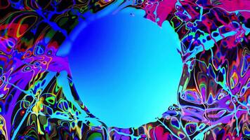 Vibrant abstract background with morphing colorful shapes and central blue circle video