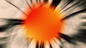 Orange sun exploding with black rays of light video