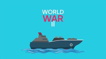animated of world war II. World war concept. Full length animated illustrations. High quality 4k footage video