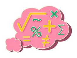 Thinking Bubble with Mathematics Symbol for Calculation Concept Illustration Clip Art vector