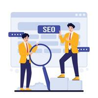 Search engine optimization flat illustration. seo optimization, SEO optimization. vector