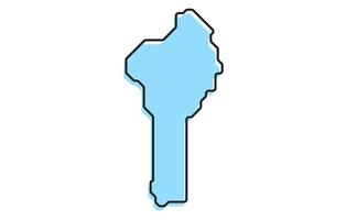 Simple stylized map of the country of Benin vector