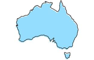 Simple stylized map of the country of Australia vector