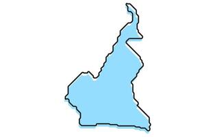 Simple stylized map of the country of Cameroon vector