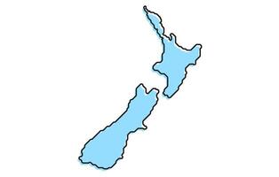 Simple stylized map of the country of New Zealand vector