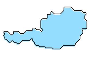 Simple stylized map of the country of Austria vector