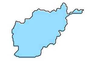 Simple stylized map of the country of Afghanistan vector