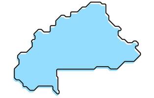 Simple stylized map of the country of Burkino Faso vector