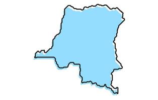 Simple stylized map of the country of Democratic Republic of the Congo vector