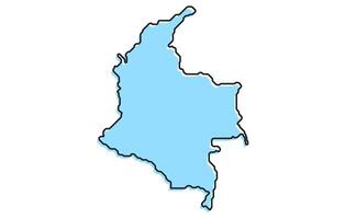 Simple stylized map of the country of Colombia vector