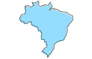 Simple stylized map of the country of Brazil vector