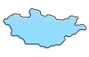 Simple stylized map of the country of Mongolia vector