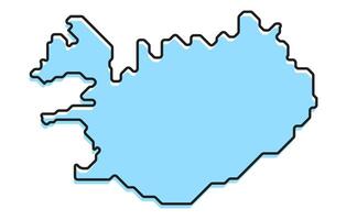 Simple stylized map of the country of Iceland vector