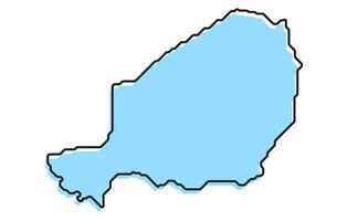 Simple stylized map of the country of Niger vector