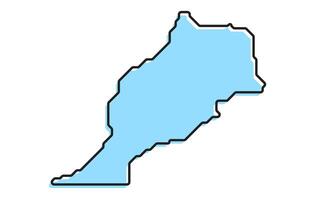Simple stylized map of the country of Morocco vector