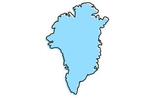 Simple stylized map of the country of Greenland vector