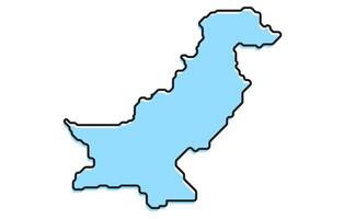 Simple stylized map of the country of Pakistan vector