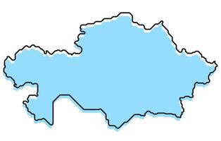 Simple stylized map of the country of Kazakhstan vector