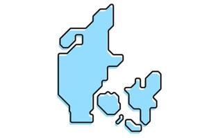 Simple stylized map of the country of Denmark vector