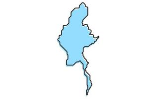 Simple stylized map of the country of Myanmar vector