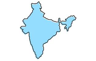 Simple stylized map of the country of India vector