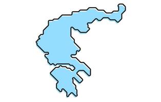 Simple stylized map of the country of Greece vector