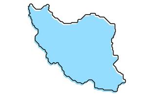 Simple stylized map of the country of Iran vector