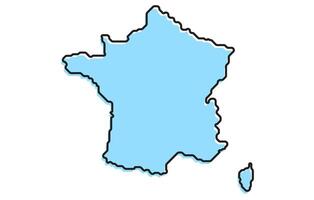 Simple stylized map of the country of France vector