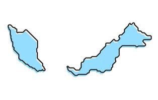 Simple stylized map of the country of Malaysia vector