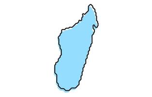 Simple stylized map of the country of Madagascar vector