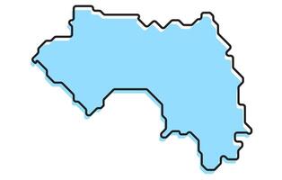 Simple stylized map of the country of Guinea vector