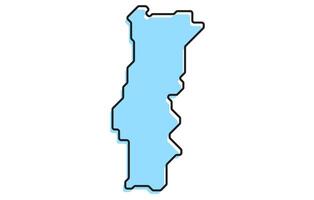 Simple stylized map of the country of Portugal vector