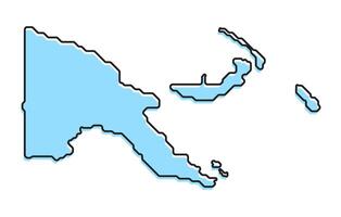 Simple stylized map of the country of Papua New Guinea vector