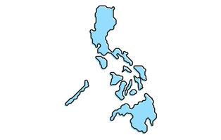 Simple stylized map of the country of Philippines vector