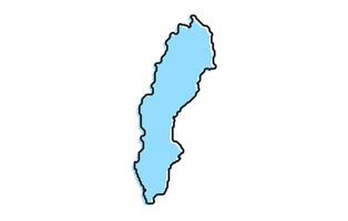 Simple stylized map of the country of Sweden vector